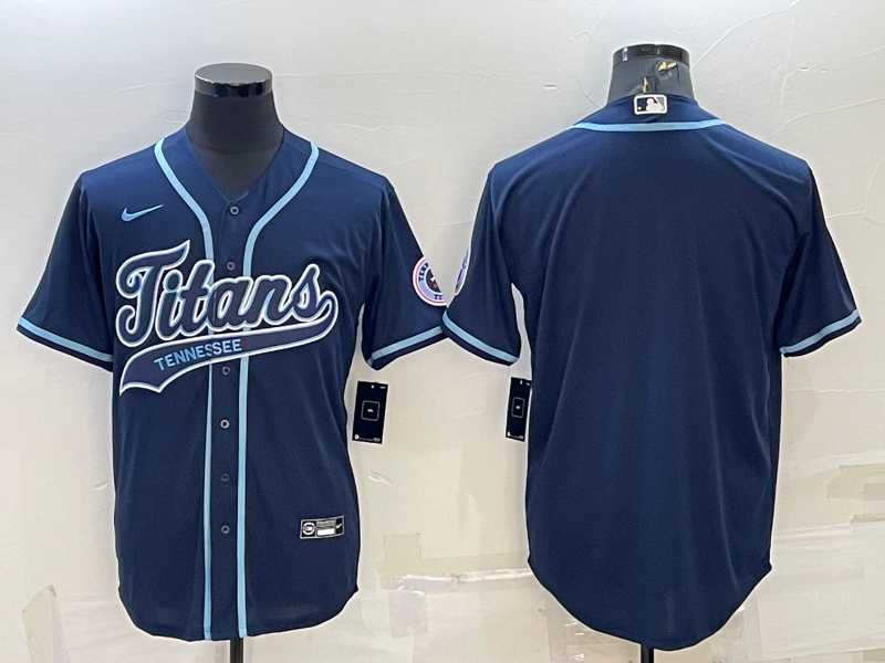Mens Tennessee Titans Blank Navy With Patch Cool Base Stitched Baseball Jersey->tennessee titans->NFL Jersey